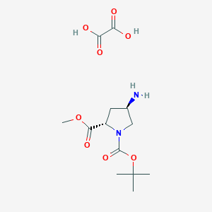 molecular formula C13H22N2O8 B2733293 1-O-tert-butyl 2-O-methyl (2S,4R)-4-aminopyrrolidine-1,2-dicarboxylate;oxalic acid CAS No. 1807938-33-5