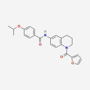 molecular formula C24H24N2O4 B2733325 N-[1-(furan-2-carbonyl)-1,2,3,4-tetrahydroquinolin-6-yl]-4-(propan-2-yloxy)benzamide CAS No. 946245-51-8