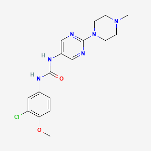 molecular formula C17H21ClN6O2 B2733342 1-(3-Chloro-4-methoxyphenyl)-3-[2-(4-methylpiperazin-1-yl)pyrimidin-5-yl]urea CAS No. 1396873-87-2
