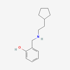 molecular formula C14H21NO B2733353 2-{[(2-Cyclopentylethyl)amino]methyl}phenol CAS No. 1183665-79-3