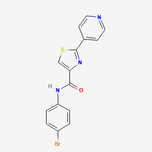 molecular formula C15H10BrN3OS B2733355 N-(4-bromophenyl)-2-(4-pyridinyl)-1,3-thiazole-4-carboxamide CAS No. 321430-00-6