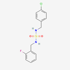 molecular formula C14H14ClFN2O2S B2733366 N-(4-chlorobenzyl)-N'-(2-fluorobenzyl)sulfamide CAS No. 337924-38-6