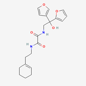 molecular formula C20H24N2O5 B2733373 N'-[2-(cyclohex-1-en-1-yl)ethyl]-N-[2-(furan-2-yl)-2-(furan-3-yl)-2-hydroxyethyl]ethanediamide CAS No. 2034236-54-7