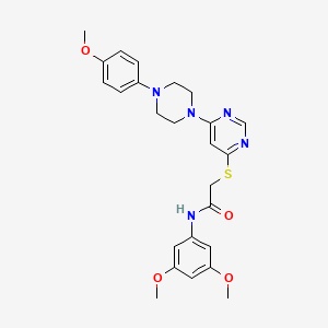 molecular formula C25H29N5O4S B2733374 N-(3,5-dimethoxyphenyl)-2-({6-[4-(4-methoxyphenyl)piperazin-1-yl]pyrimidin-4-yl}sulfanyl)acetamide CAS No. 1251598-82-9