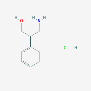 molecular formula C9H14ClNO B2733389 3-Amino-2-phenylpropan-1-ol hydrochloride CAS No. 21464-48-2