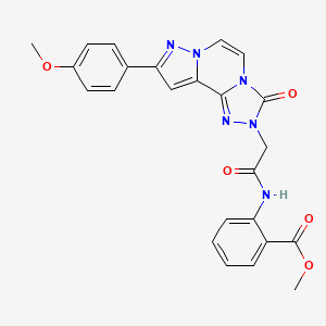 molecular formula C24H20N6O5 B2733403 methyl 2-[[2-[11-(4-methoxyphenyl)-5-oxo-3,4,6,9,10-pentazatricyclo[7.3.0.02,6]dodeca-1(12),2,7,10-tetraen-4-yl]acetyl]amino]benzoate CAS No. 1207034-68-1