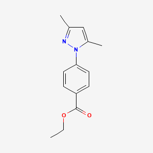 molecular formula C14H16N2O2 B2733408 ethyl 4-(3,5-dimethyl-1H-pyrazol-1-yl)benzoate CAS No. 259196-29-7