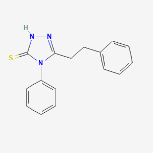 molecular formula C16H15N3S B2733416 4-phenyl-5-(2-phenylethyl)-4H-1,2,4-triazole-3-thiol CAS No. 114246-71-8