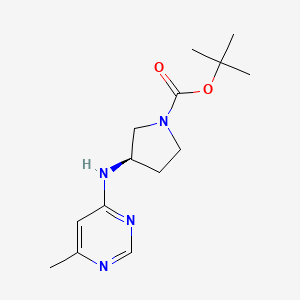 molecular formula C14H22N4O2 B2733421 tert-Butyl (3R)-3-[(6-methylpyrimidin-4-yl)amino]pyrrolidine-1-carboxylate CAS No. 1448850-61-0