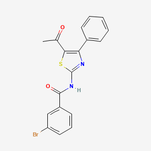 molecular formula C18H13BrN2O2S B2733427 N-(5-acetyl-4-phenyl-1,3-thiazol-2-yl)-3-bromobenzamide CAS No. 391221-34-4