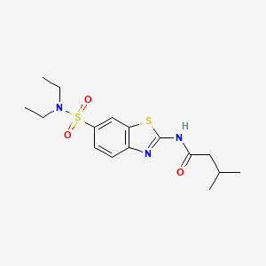 molecular formula C16H23N3O3S2 B2733429 N-[6-(diethylsulfamoyl)-1,3-benzothiazol-2-yl]-3-methylbutanamide CAS No. 865592-23-0