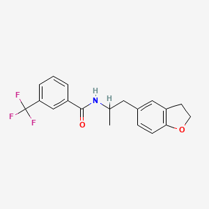 molecular formula C19H18F3NO2 B2733453 N-[1-(2,3-dihydro-1-benzofuran-5-yl)propan-2-yl]-3-(trifluoromethyl)benzamide CAS No. 1904208-28-1