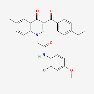 molecular formula C29H28N2O5 B2733468 N-(2,4-dimethoxyphenyl)-2-[3-(4-ethylbenzoyl)-6-methyl-4-oxo-1,4-dihydroquinolin-1-yl]acetamide CAS No. 898360-68-4