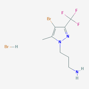 molecular formula C8H12Br2F3N3 B2733478 (3-[4-Bromo-5-methyl-3-(trifluoromethyl)-1H-pyrazol-1-yl]propyl)amine hydrobromide CAS No. 1432035-28-3
