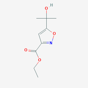 molecular formula C9H13NO4 B2733482 Ethyl 5-(2-hydroxypropan-2-yl)isoxazole-3-carboxylate CAS No. 861136-16-5