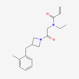 molecular formula C18H24N2O2 B2733490 N-Ethyl-N-[2-[3-[(2-methylphenyl)methyl]azetidin-1-yl]-2-oxoethyl]prop-2-enamide CAS No. 2361878-83-1