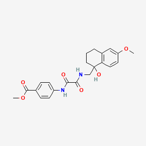 molecular formula C22H24N2O6 B2733491 methyl 4-({[(1-hydroxy-6-methoxy-1,2,3,4-tetrahydronaphthalen-1-yl)methyl]carbamoyl}formamido)benzoate CAS No. 2034406-09-0