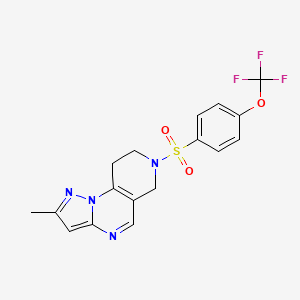 B2733498 2-Methyl-7-((4-(trifluoromethoxy)phenyl)sulfonyl)-6,7,8,9-tetrahydropyrazolo[1,5-a]pyrido[3,4-e]pyrimidine CAS No. 1797561-56-8