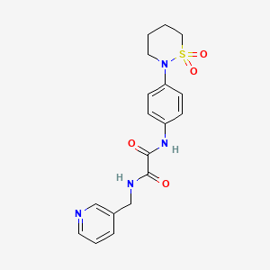 molecular formula C18H20N4O4S B2733503 N1-(4-(1,1-dioxido-1,2-thiazinan-2-yl)phenyl)-N2-(pyridin-3-ylmethyl)oxalamide CAS No. 899748-35-7