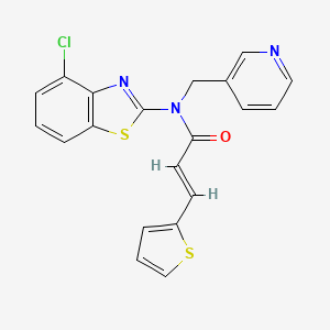 molecular formula C20H14ClN3OS2 B2733504 (E)-N-(4-chlorobenzo[d]thiazol-2-yl)-N-(pyridin-3-ylmethyl)-3-(thiophen-2-yl)acrylamide CAS No. 895016-58-7