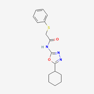 molecular formula C16H19N3O2S B2733513 N-(5-cyclohexyl-1,3,4-oxadiazol-2-yl)-2-(phenylthio)acetamide CAS No. 922105-77-9