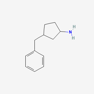 molecular formula C12H17N B2733542 3-Benzylcyclopentan-1-amine CAS No. 1409471-50-6