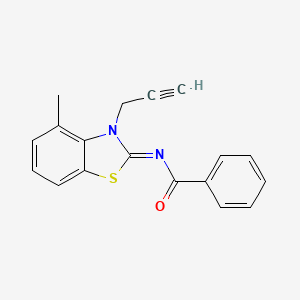 molecular formula C18H14N2OS B2733570 N-[(2Z)-4-methyl-3-(prop-2-yn-1-yl)-2,3-dihydro-1,3-benzothiazol-2-ylidene]benzamide CAS No. 868376-79-8