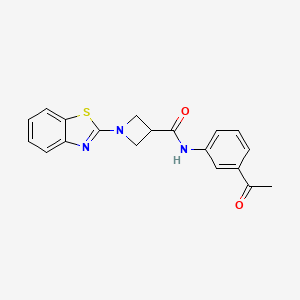 molecular formula C19H17N3O2S B2733610 N-(3-acetylphenyl)-1-(1,3-benzothiazol-2-yl)azetidine-3-carboxamide CAS No. 1286698-80-3