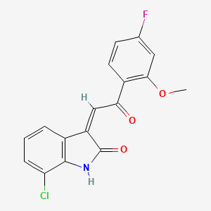 molecular formula C17H11ClFNO3 B2733652 (3Z)-7-chloro-3-[2-(4-fluoro-2-methoxyphenyl)-2-oxoethylidene]-1,3-dihydro-2H-indol-2-one CAS No. 1180028-71-0