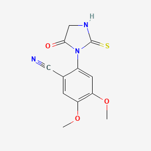 molecular formula C12H11N3O3S B2733675 4,5-Dimethoxy-2-(5-oxo-2-sulfanylideneimidazolidin-1-yl)benzonitrile CAS No. 478039-80-4