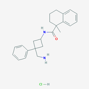 molecular formula C23H29ClN2O B2733693 N-[3-(Aminomethyl)-3-phenylcyclobutyl]-1-methyl-3,4-dihydro-2H-naphthalene-1-carboxamide;hydrochloride CAS No. 2418629-86-2