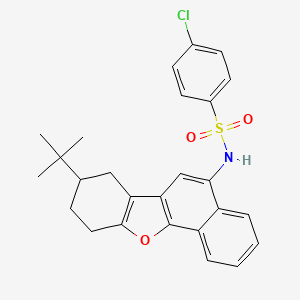 molecular formula C26H26ClNO3S B2733712 N-(8-(tert-butyl)-7,8,9,10-tetrahydronaphtho[1,2-b]benzofuran-5-yl)-4-chlorobenzenesulfonamide CAS No. 442535-96-8