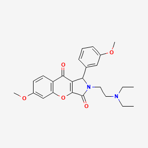 molecular formula C25H28N2O5 B2733714 2-(2-(Diethylamino)ethyl)-6-methoxy-1-(3-methoxyphenyl)-1,2-dihydrochromeno[2,3-c]pyrrole-3,9-dione CAS No. 886156-97-4