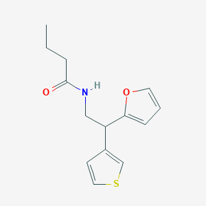 molecular formula C14H17NO2S B2733752 N-(2-(furan-2-yl)-2-(thiophen-3-yl)ethyl)butyramide CAS No. 2097909-78-7