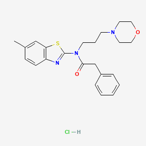 molecular formula C23H28ClN3O2S B2733783 N-(6-methylbenzo[d]thiazol-2-yl)-N-(3-morpholinopropyl)-2-phenylacetamide hydrochloride CAS No. 1216621-89-4