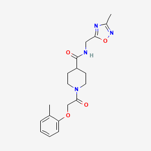 N-((3-methyl-1,2,4-oxadiazol-5-yl)methyl)-1-(2-(o-tolyloxy)acetyl)piperidine-4-carboxamide