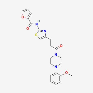 molecular formula C22H24N4O4S B2733796 N-(4-(3-(4-(2-methoxyphenyl)piperazin-1-yl)-3-oxopropyl)thiazol-2-yl)furan-2-carboxamide CAS No. 1021219-30-6