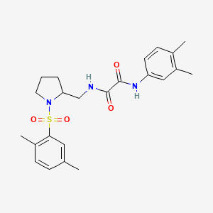 N1-(3,4-dimethylphenyl)-N2-((1-((2,5-dimethylphenyl)sulfonyl)pyrrolidin-2-yl)methyl)oxalamide