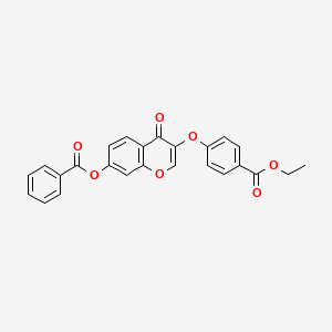molecular formula C25H18O7 B2733807 ethyl 4-((7-(benzoyloxy)-4-oxo-4H-chromen-3-yl)oxy)benzoate CAS No. 637751-64-5