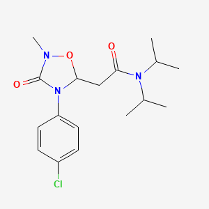 2-[4-(4-chlorophenyl)-2-methyl-3-oxo-1,2,4-oxadiazolan-5-yl]-N,N-diisopropylacetamide