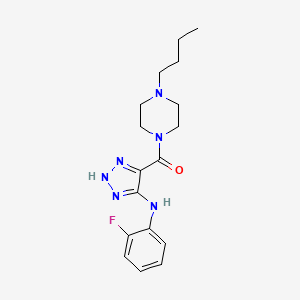 (4-butylpiperazin-1-yl)(5-((2-fluorophenyl)amino)-1H-1,2,3-triazol-4-yl)methanone