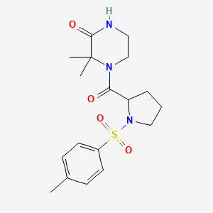 3,3-Dimethyl-4-(1-tosylpyrrolidine-2-carbonyl)piperazin-2-one