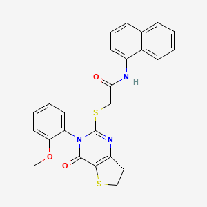 2-[[3-(2-methoxyphenyl)-4-oxo-6,7-dihydrothieno[3,2-d]pyrimidin-2-yl]sulfanyl]-N-naphthalen-1-ylacetamide