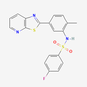 4-fluoro-N-(2-methyl-5-(thiazolo[5,4-b]pyridin-2-yl)phenyl)benzenesulfonamide