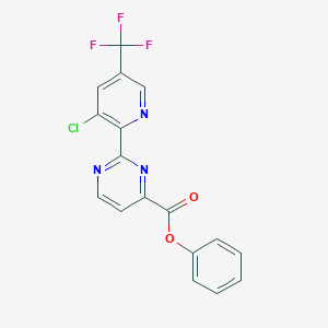 molecular formula C17H9ClF3N3O2 B2733832 phenyl 2-[3-chloro-5-(trifluoromethyl)pyridin-2-yl]pyrimidine-4-carboxylate CAS No. 2061727-28-2