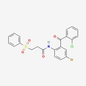 molecular formula C22H17BrClNO4S B2733843 3-(benzenesulfonyl)-N-[4-bromo-2-(2-chlorobenzoyl)phenyl]propanamide CAS No. 921132-93-6
