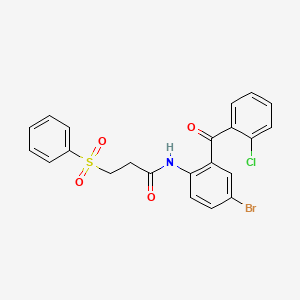 N-(4-bromo-2-(2-chlorobenzoyl)phenyl)-3-(phenylsulfonyl)propanamide