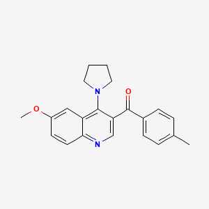 (6-Methoxy-4-(pyrrolidin-1-yl)quinolin-3-yl)(p-tolyl)methanone