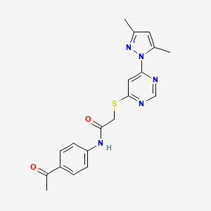 N-(4-acetylphenyl)-2-((6-(3,5-dimethyl-1H-pyrazol-1-yl)pyrimidin-4-yl)thio)acetamide
