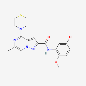 N-(2,5-dimethoxyphenyl)-6-methyl-4-(1,4-thiazinan-4-yl)pyrazolo[1,5-a]pyrazine-2-carboxamide